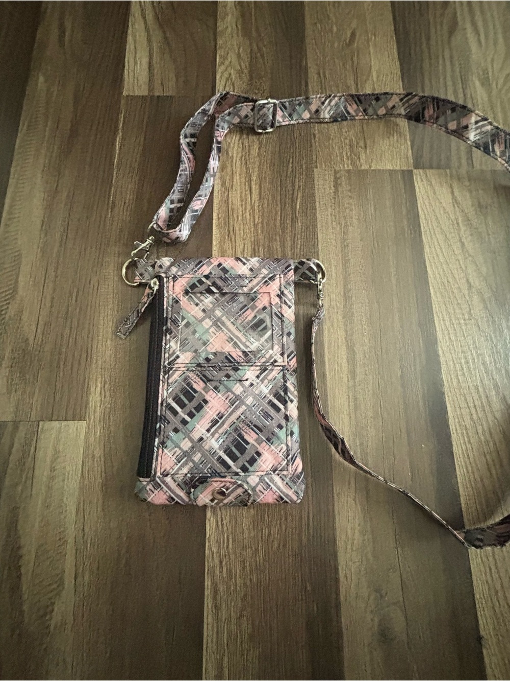 plaid crossbody phone bag